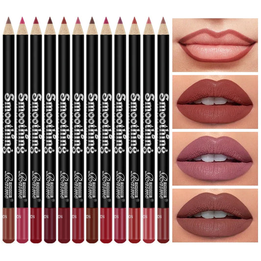 12-Piece Long-Lasting Lipstick Set — Matte Lip Gloss & Professional Lip Liner Pencil | Perfect Gift for Women