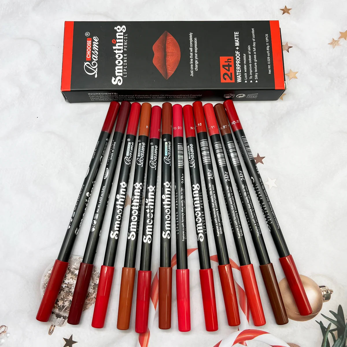 12-Piece Long-Lasting Lipstick Set — Matte Lip Gloss & Professional Lip Liner Pencil | Perfect Gift for Women