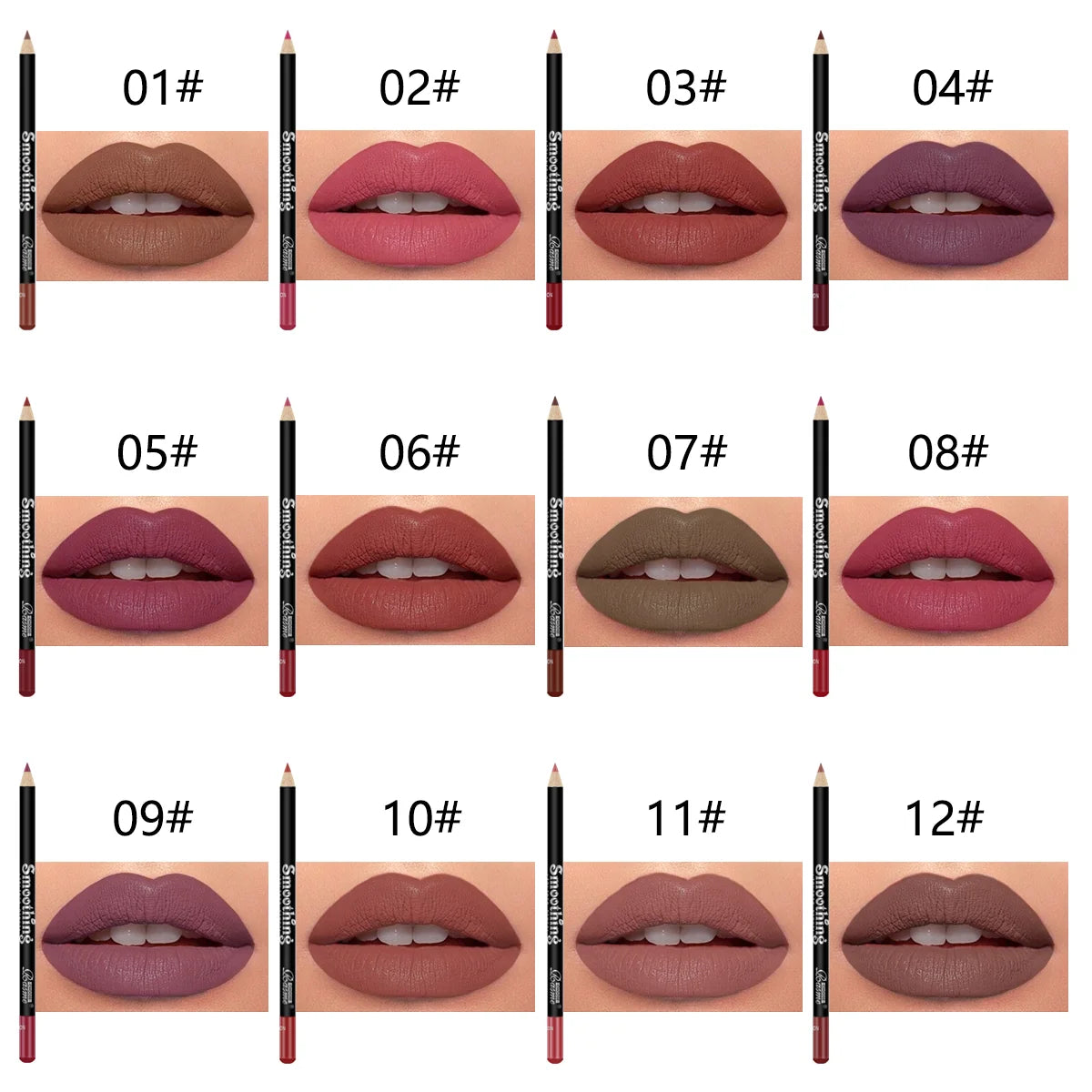 12-Piece Long-Lasting Lipstick Set — Matte Lip Gloss & Professional Lip Liner Pencil | Perfect Gift for Women