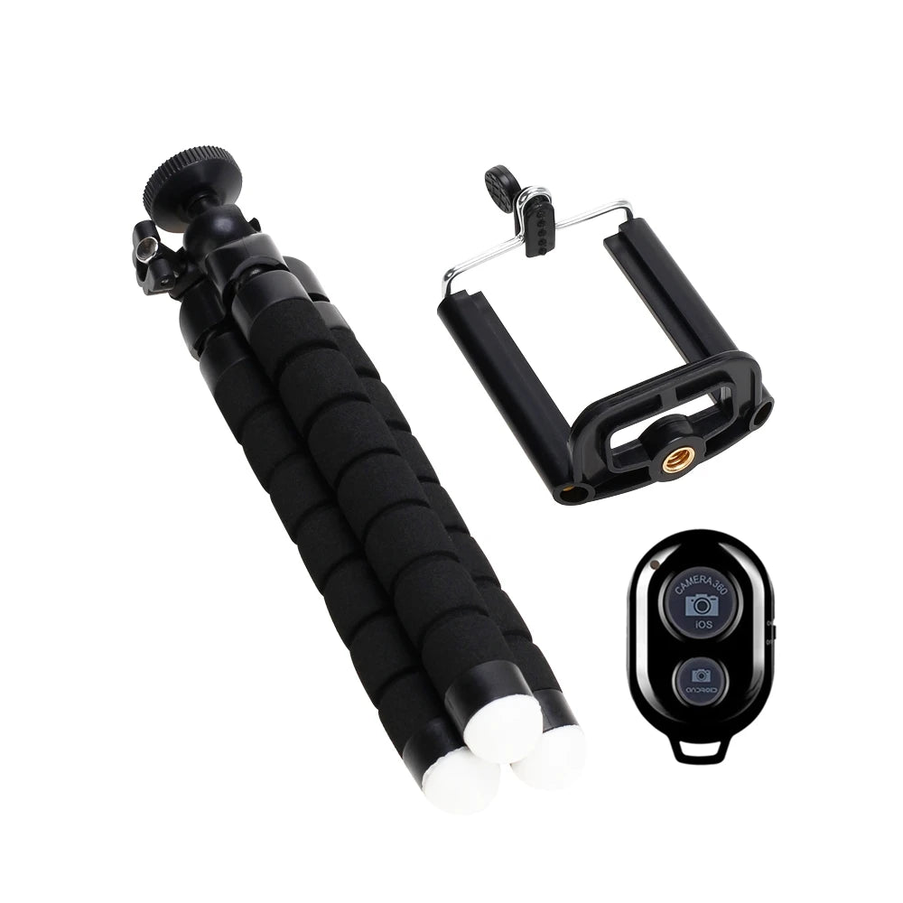 Flexible Mini Phone Tripod — Octopus Stand with Bluetooth Remote