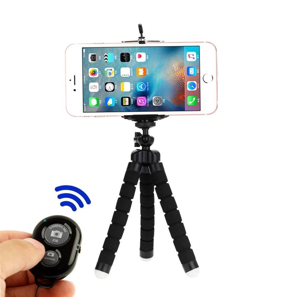 Flexible Mini Phone Tripod — Octopus Stand with Bluetooth Remote