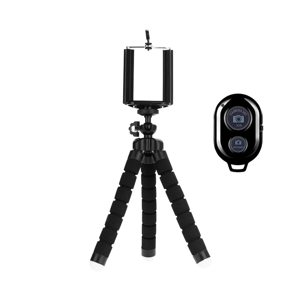 Flexible Mini Phone Tripod — Octopus Stand with Bluetooth Remote