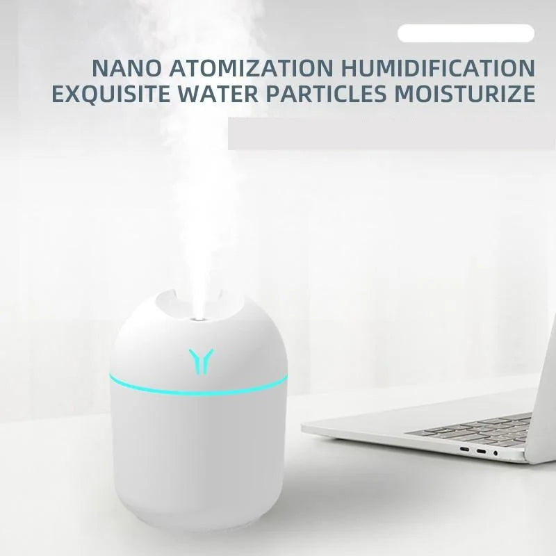 250ML USB Mini Humidifier & Essential Oil Diffuser — Ultrasonic Mist Maker | Silent, Portable for Home & Car
