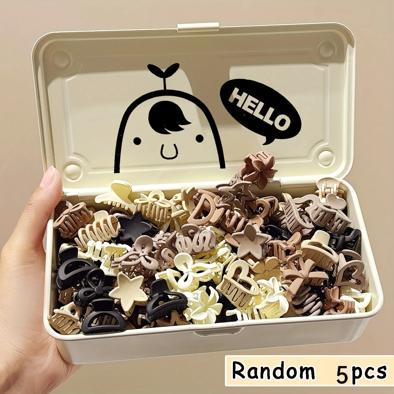 Beige Mixed Hair Clips Set — 5/10/20/30pcs Cute Small Clips for Girls | Daily Use & Special Occasions