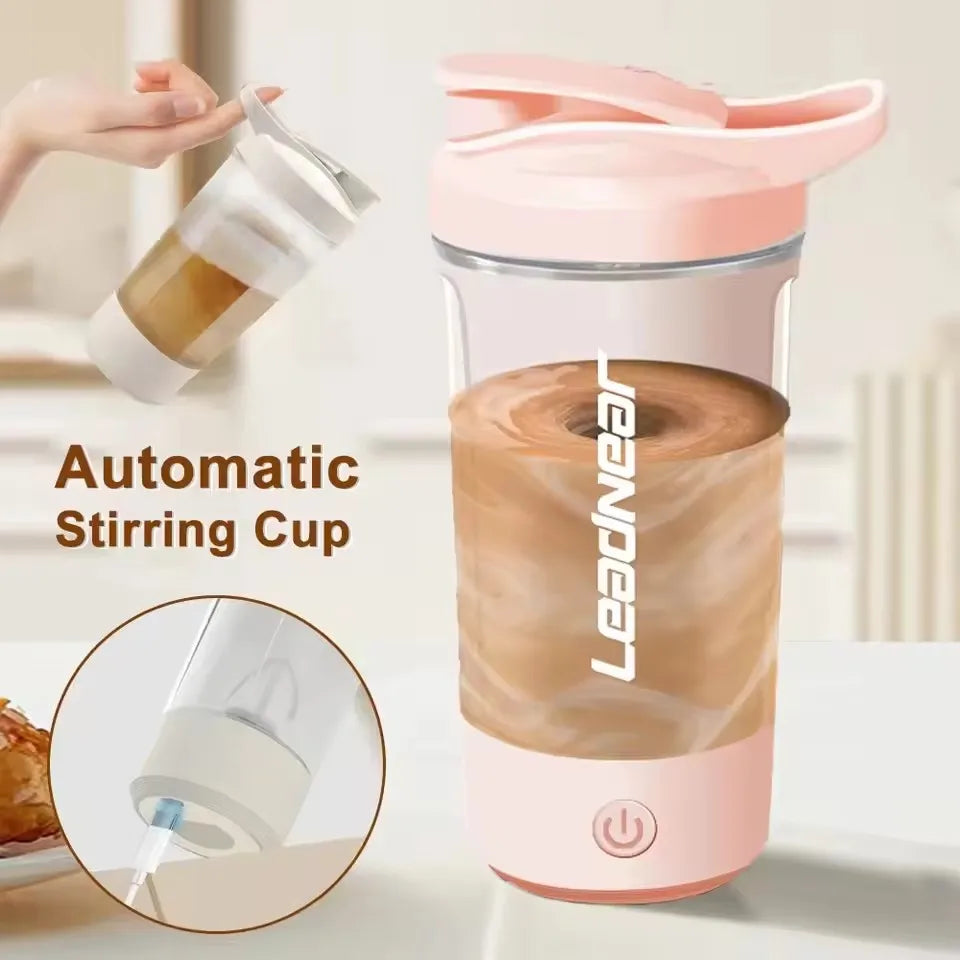 Portable Electric Blender Cup — Automatic Protein & Milk Powder Shaker | USB Rechargeable, Coffee & Juice Mixer