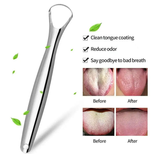Stainless Steel Tongue Scraper — Reusable Portable Oral Cleaner | Fresh Breath & Hygiene Tool