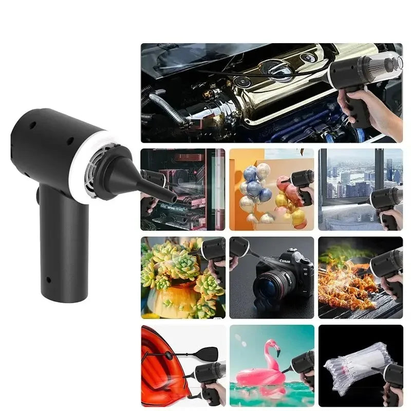 9000Pa Wireless Car & Home Vacuum Cleaner — Portable USB Charging