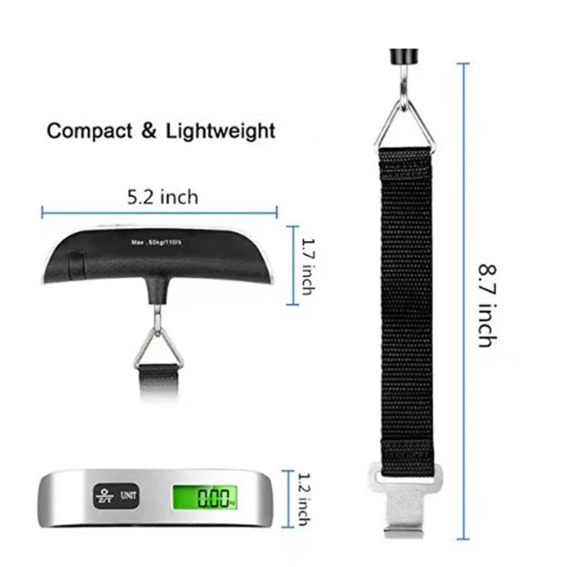 Portable Digital Luggage Scale — LCD Display 50kg Travel Scale