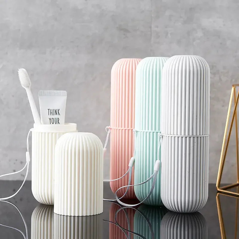 Portable Toothbrush & Toothpaste Holder — Travel Storage Case