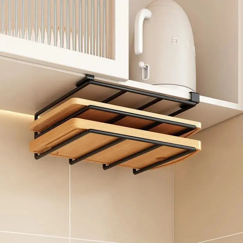Under-Cabinet Kitchen Hanging Organizer Rack with Hooks