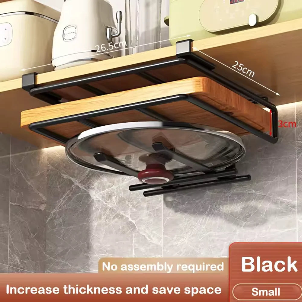Under-Cabinet Kitchen Hanging Organizer Rack with Hooks