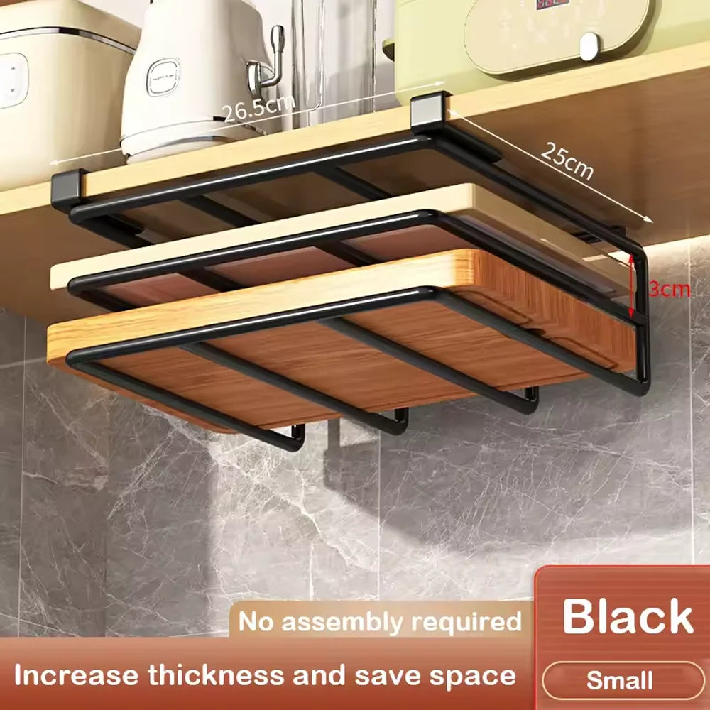 Under-Cabinet Kitchen Hanging Organizer Rack with Hooks