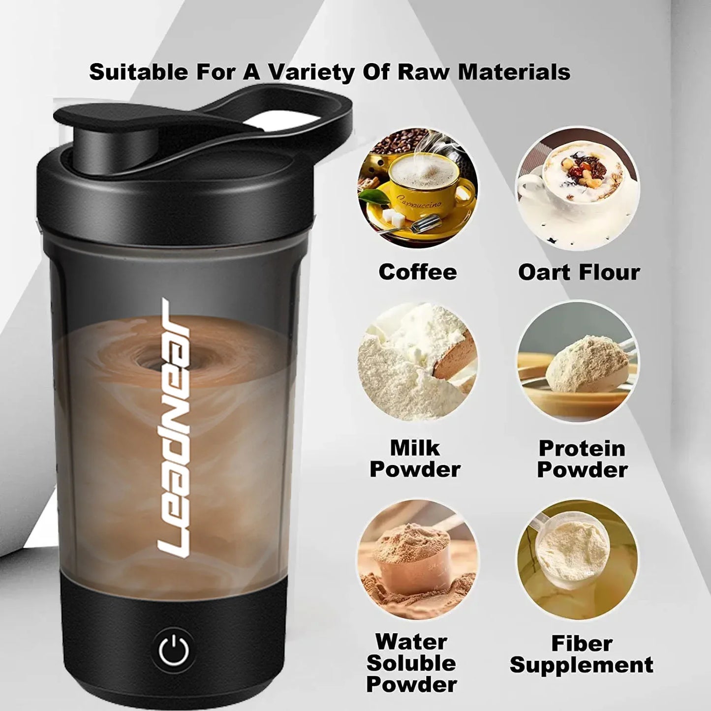 Portable Electric Blender Cup — Automatic Protein & Milk Powder Shaker | USB Rechargeable, Coffee & Juice Mixer