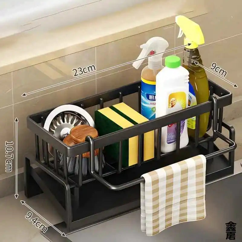Tap-Mounted Sink Organizer — Kitchen Spice Shelf with Drainage Rack