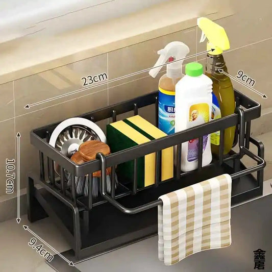 Tap-Mounted Sink Organizer — Kitchen Spice Shelf with Drainage Rack