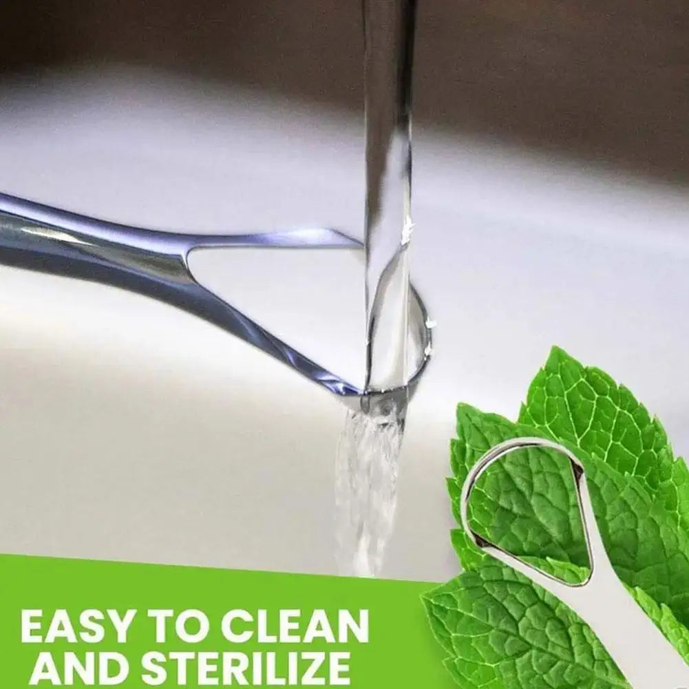 Stainless Steel Tongue Scraper — Reusable Portable Oral Cleaner | Fresh Breath & Hygiene Tool