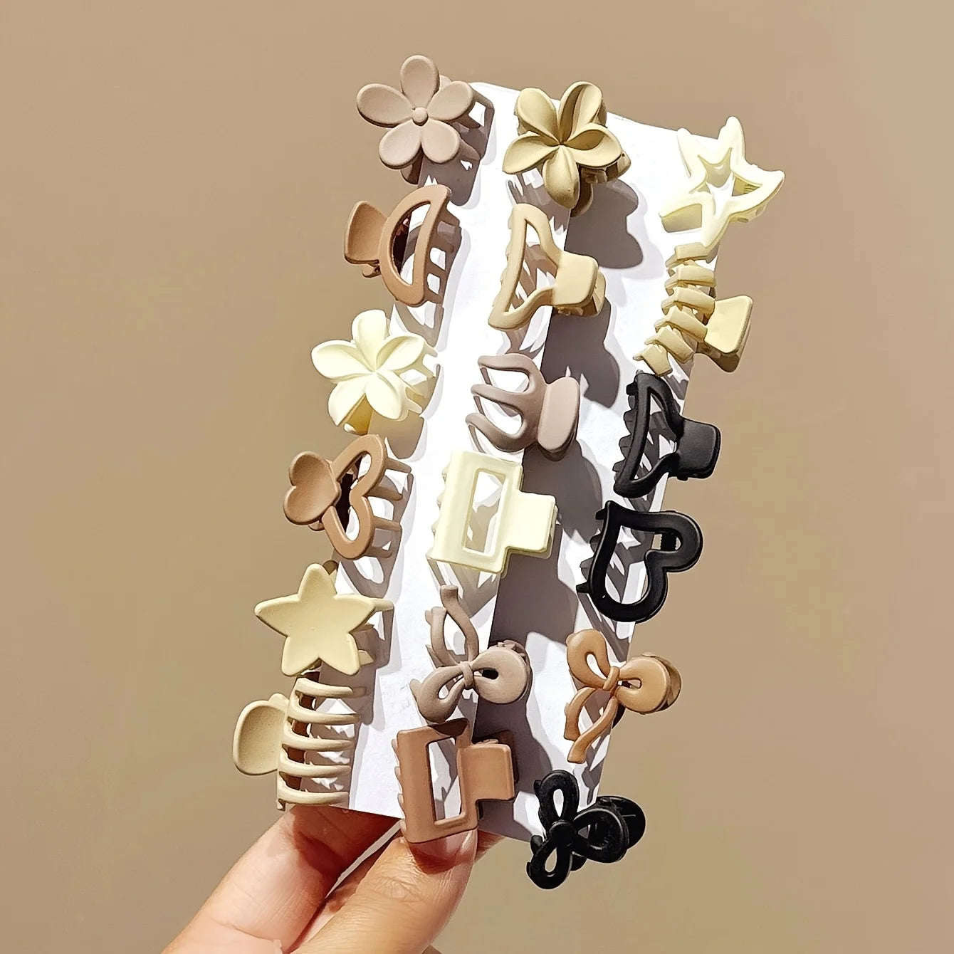 Beige Mixed Hair Clips Set — 5/10/20/30pcs Cute Small Clips for Girls | Daily Use & Special Occasions