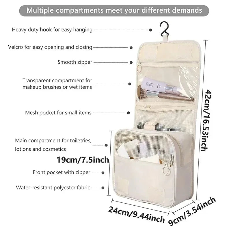 High Quality Travel Makeup Bag — Waterproof Toiletries Organizer for Women