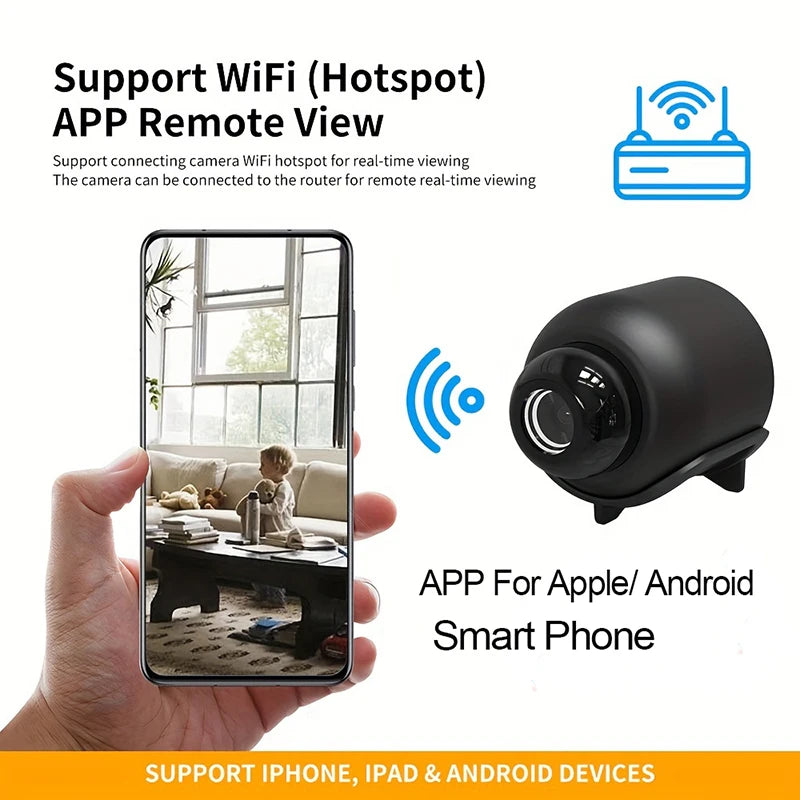 X5 Mini Camera 1080P — WiFi Wireless Security Camera | Night Vision, Motion Detection & Portable Design
