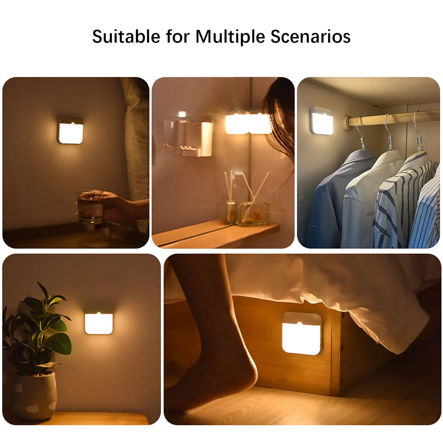 LED Wireless Night Light — Soft Warm Light for Bedroom & Desk