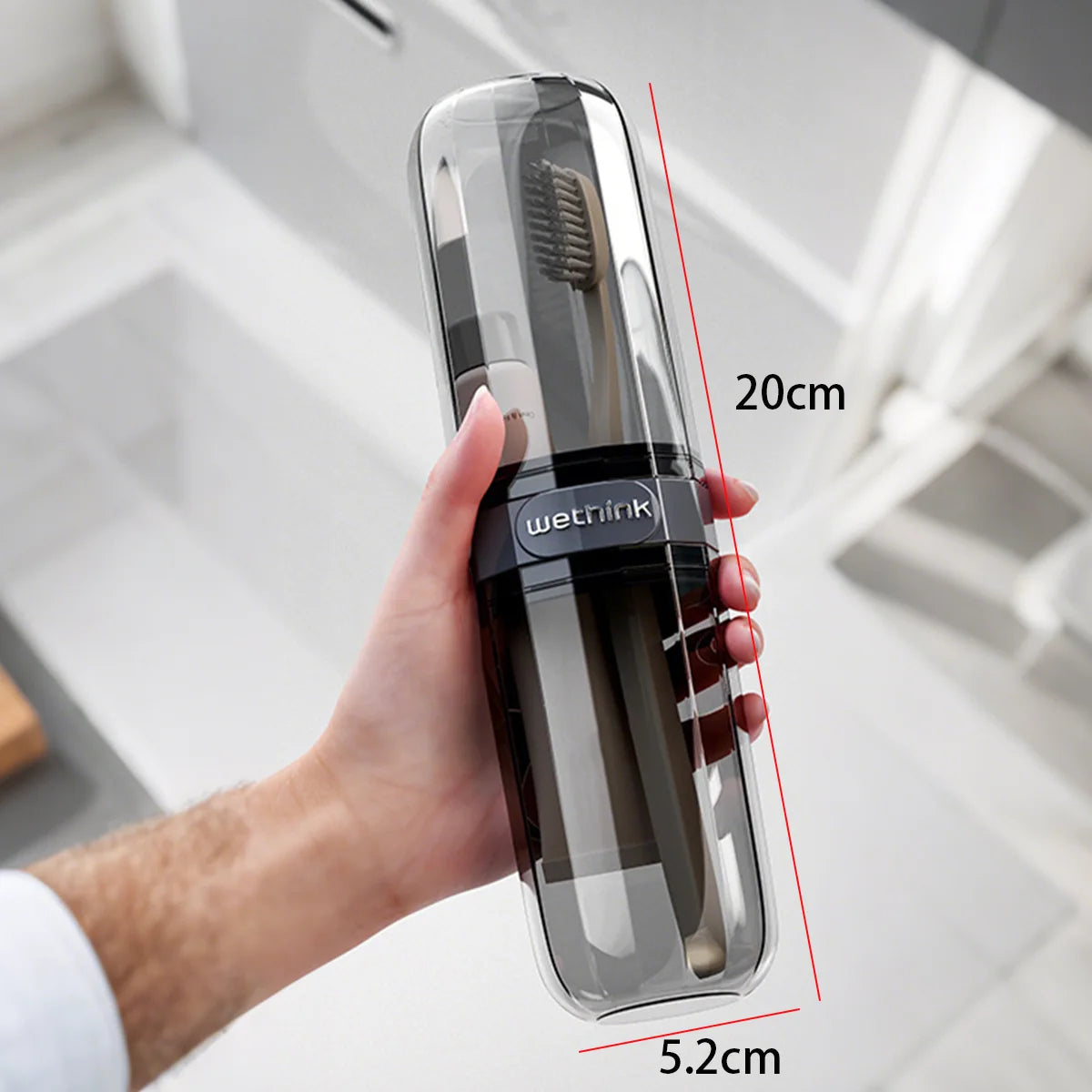 Portable Toothbrush & Toothpaste Holder — Travel Storage Case
