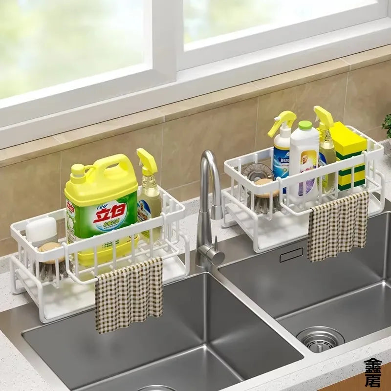 Tap-Mounted Sink Organizer — Kitchen Spice Shelf with Drainage Rack