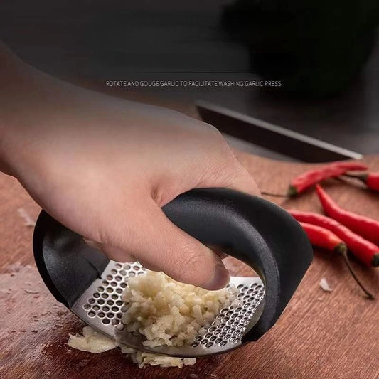 Stainless Steel Garlic Press — Manual Garlic Mincer & Crusher | Multifunctional Kitchen Tool for Garlic, Ginger & Vegetables
