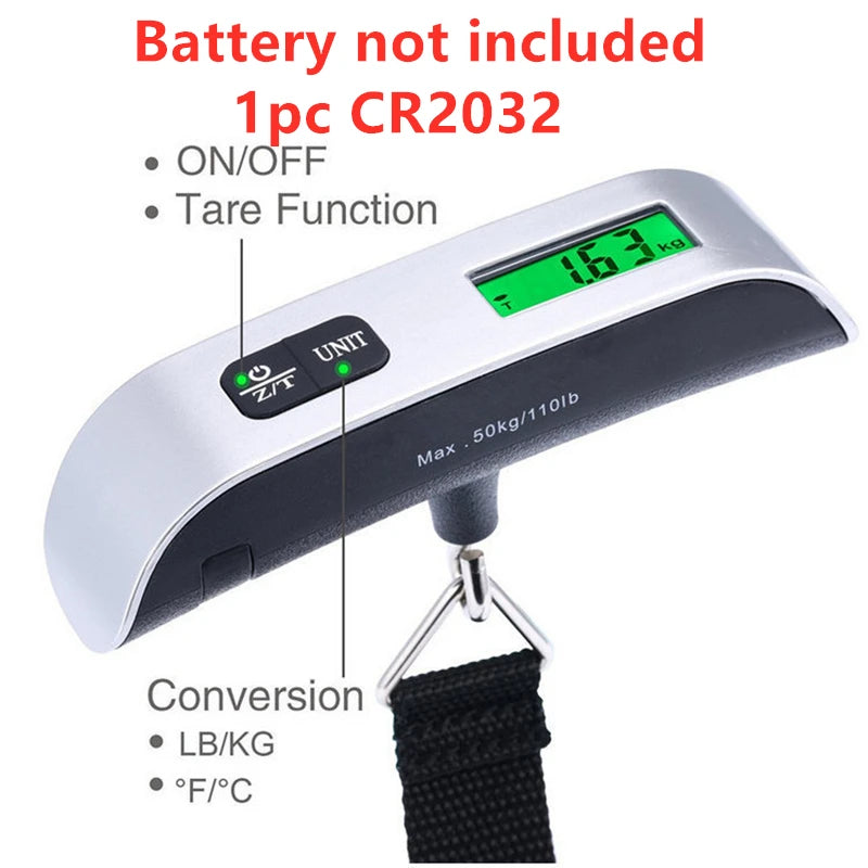 Portable Digital Luggage Scale — LCD Display 50kg Travel Scale