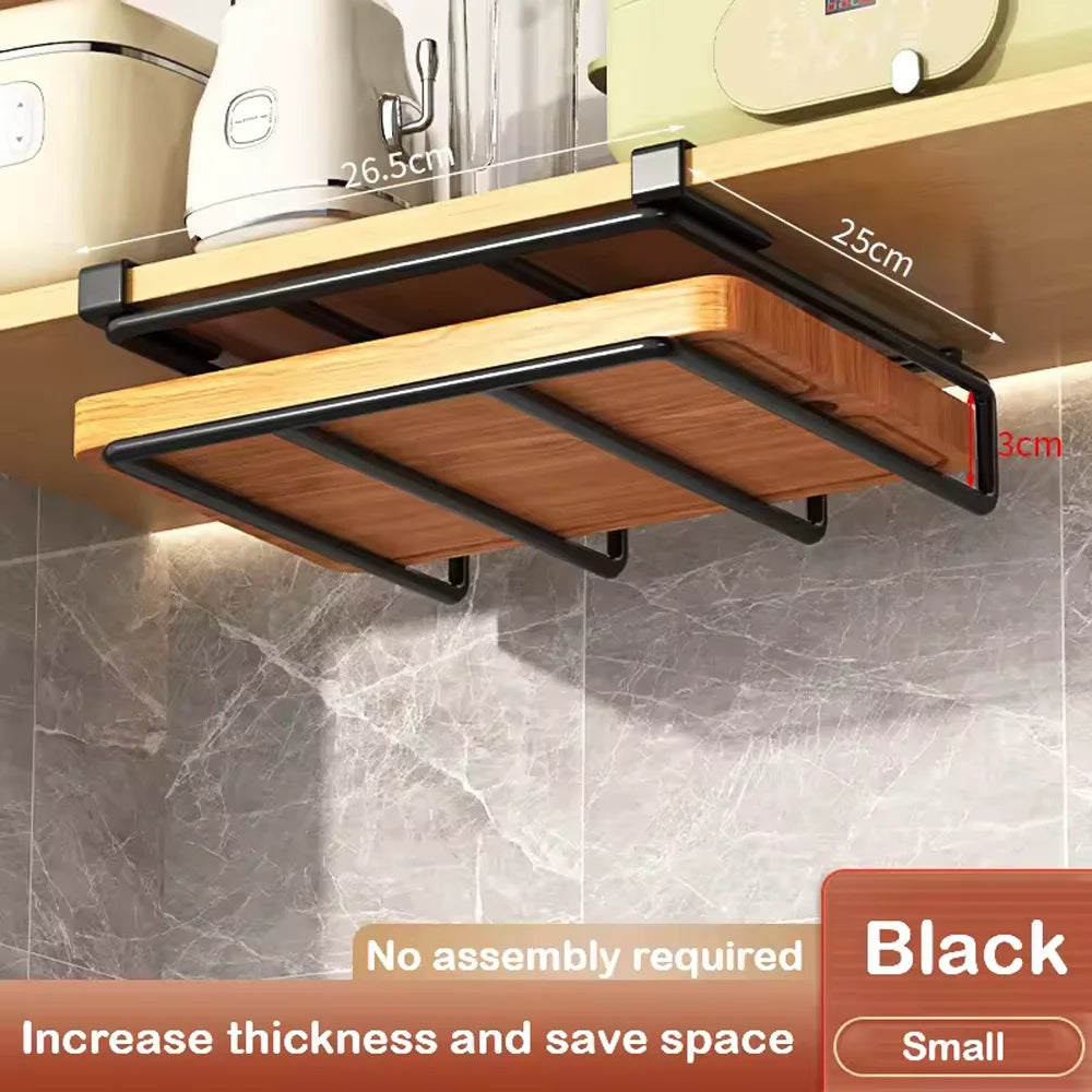 Under-Cabinet Kitchen Hanging Organizer Rack with Hooks