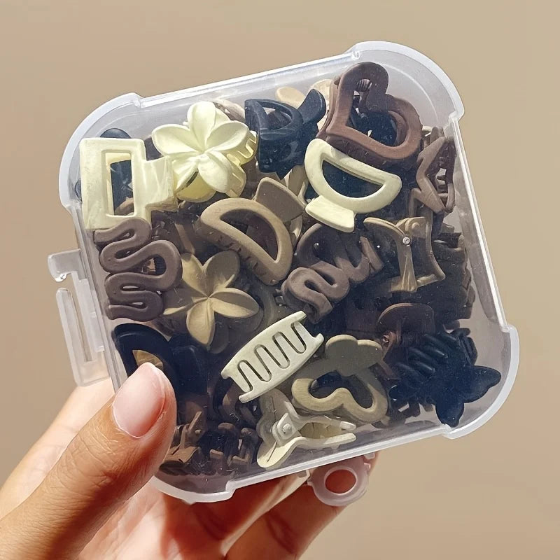 Beige Mixed Hair Clips Set — 5/10/20/30pcs Cute Small Clips for Girls | Daily Use & Special Occasions
