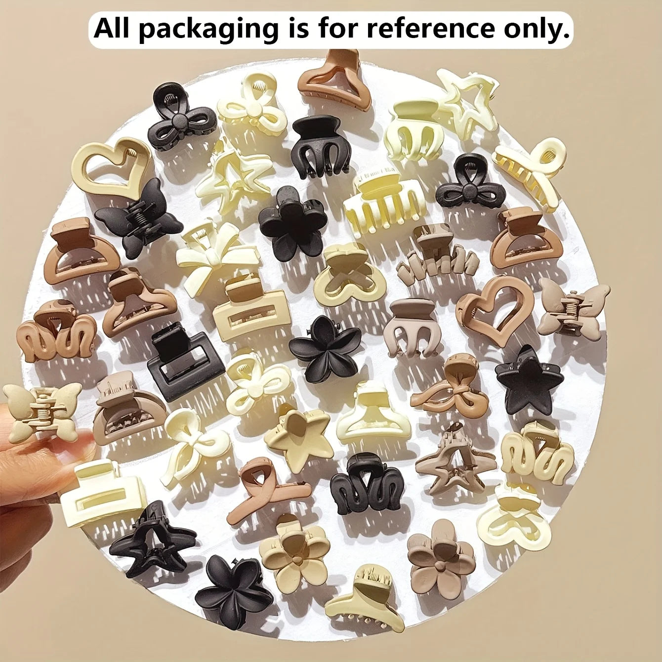 Beige Mixed Hair Clips Set — 5/10/20/30pcs Cute Small Clips for Girls | Daily Use & Special Occasions