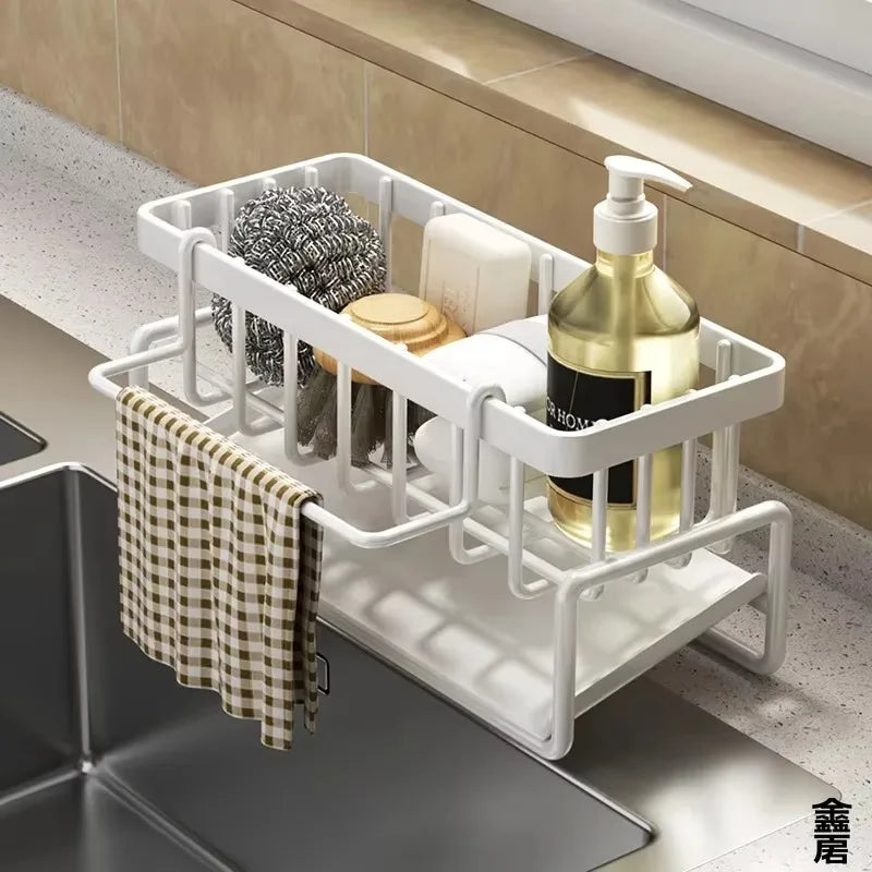 Tap-Mounted Sink Organizer — Kitchen Spice Shelf with Drainage Rack