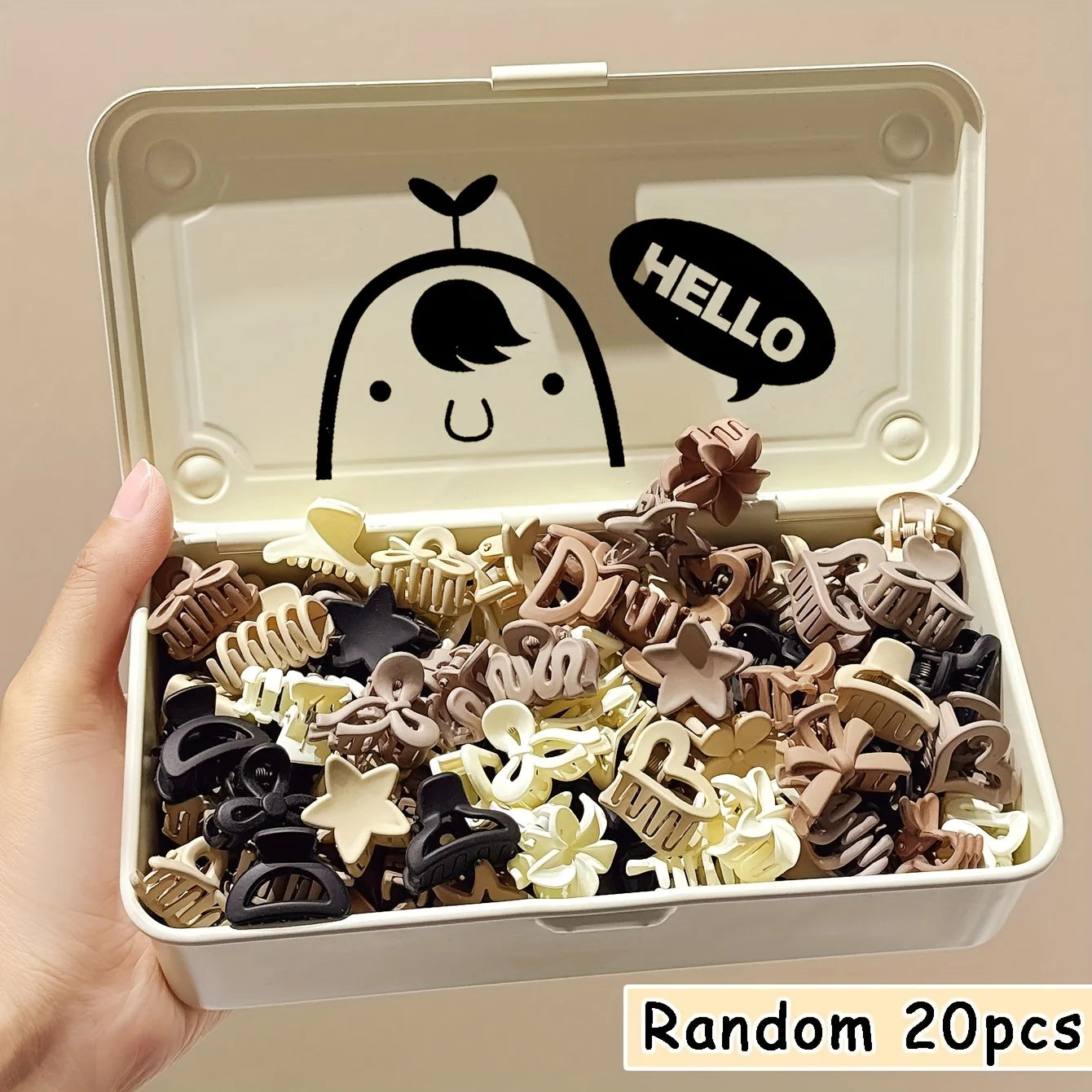 Beige Mixed Hair Clips Set — 5/10/20/30pcs Cute Small Clips for Girls | Daily Use & Special Occasions