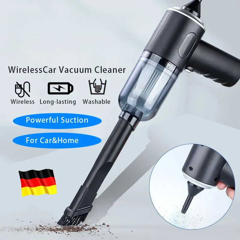 9000Pa Wireless Car & Home Vacuum Cleaner — Portable USB Charging