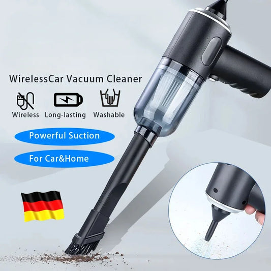 9000Pa Wireless Car & Home Vacuum Cleaner — Portable USB Charging