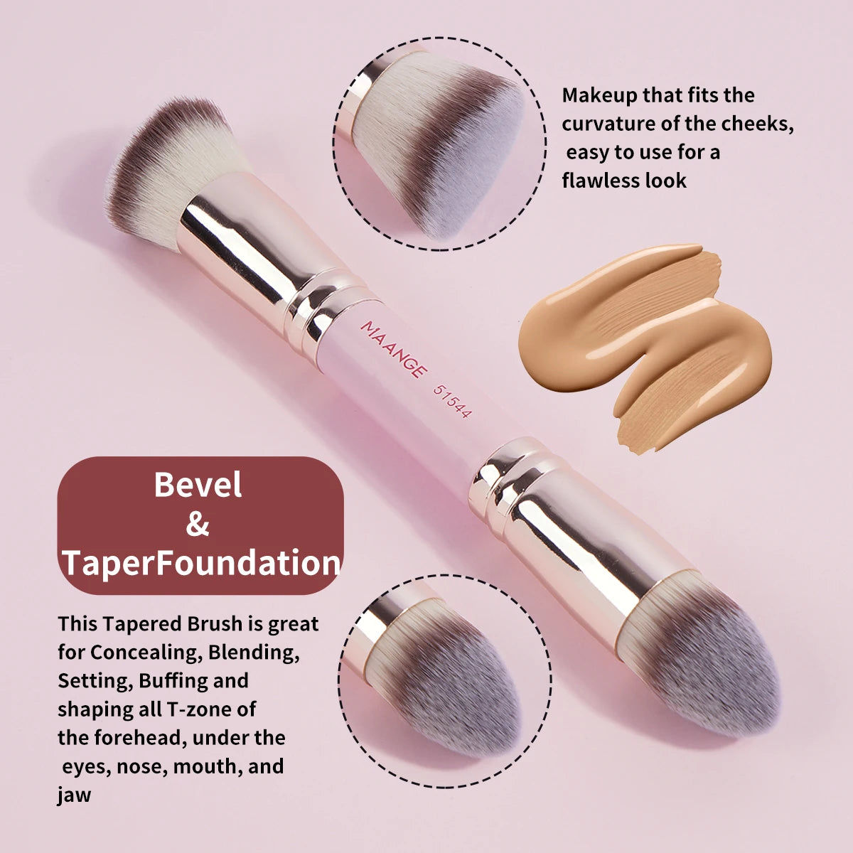 MAANGE 4-Piece Makeup Brush Set — Premium Foundation & Concealer Brushes
