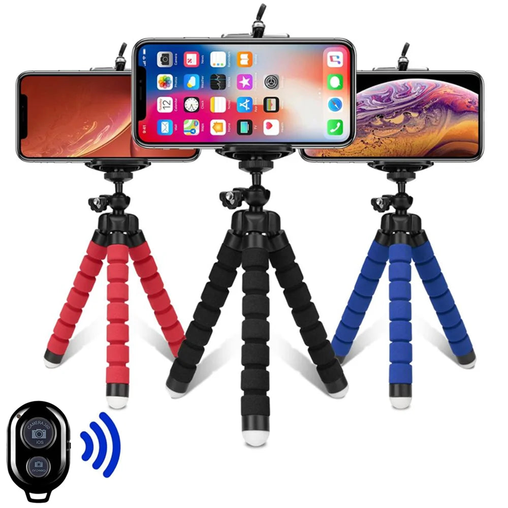 Flexible Mini Phone Tripod — Octopus Stand with Bluetooth Remote