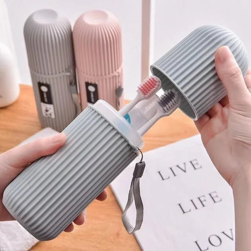 Portable Toothbrush & Toothpaste Holder — Travel Storage Case