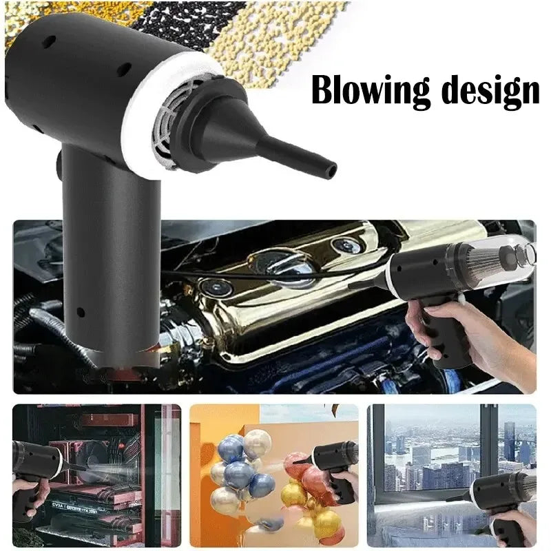 9000Pa Wireless Car & Home Vacuum Cleaner — Portable USB Charging