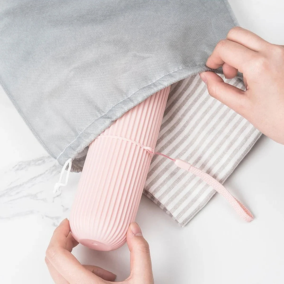 Portable Toothbrush & Toothpaste Holder — Travel Storage Case